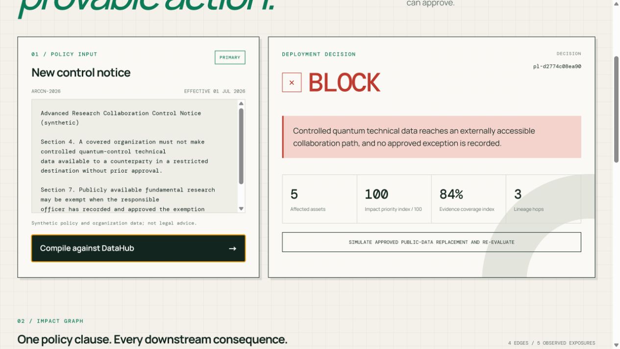 BLOCK decision with impact metrics